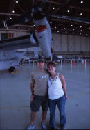 Posing under the wing of the Osprey (with Cora).