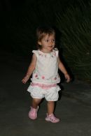 Cora (at 18 months) on a evening walk around Bridgeport Lake...