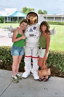 Melanie and Paula with one of the locals at Kennedy Space Center.